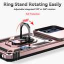 2 x for Moto G Play 5G 2024 Case,Moto G 5G 2024 Case,with Screen Protectors and Camera Cover,[Military Grade] 16ft.Drop Tested with Kickstand Protective Case for Motorola G Play 5G 2024, Rose Gold