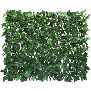 Sumery Expandable Fence Privacy Screen for Balcony Patio Outdoor,Decorative Faux Ivy Fencing Panel,Artificial Hedges (Single Sided Leaves) (4, Green-Ivy)