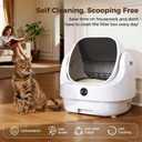 Open-Top Automatic Litter Box, Odor Control, Ready to Use, Self Cleaning Litter Box, Large Capacity with APP Control and Safety Sensor, Ellenpent, with Trash Bags/Waterproof Mat/Litter Mat