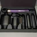 7-in-1 Hair Dryer Brush and 1500W Hair Styler Set  Fast Drying, Curling, Straightening & Volumizing  Hot Air Styling Tool with No Heat Damage  for All Hair Types  Purple