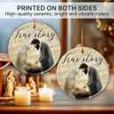 2 x Music Sheet Nativity Ornament 2025, Catholic Religious Gifts for Women Men, True Story Ceramic Ornament for Christmas Decor, Jesus Bible Gifts for Faith Friends, Church Members, Family