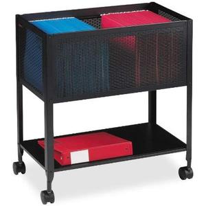 Lorell Mesh Rolling File, 12-1/2 by 25 by 28-1/4-Inch, Black