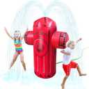GoFloats Giant Inflatable Fire Hydrant Party Sprinkler - 5 Feet Tall Yard Sprinkler for Kids Summer Fun