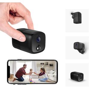 2K Security Camera Indoor Wireless with 5200mAh Larger Battery, Mini Security Camera for Home Security, HD Portable Camera WiFi, 160 Wide View, Smart Motion Detection, 33ft Night Vision