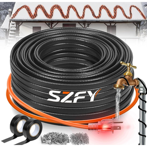 160FT Heat Tape for Water Pipes, 40°F Deicing Cable,Pipe Heating Cables for Roof,Gutter，Farm，Freeze Protetion Heat Trace Cable, Heated Water Hose,Plumbing Fixtures,120V 5W/FT