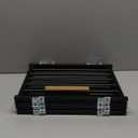 No Pawblems Free Standing Short Dog Gate, 16.5'' Tall Foldable Dog Fence for Indoor & Outdoor, Up to 48 Inch Extra Wide Puppy Gate for Stairs, Hallways, Doorways, Deck, Yard (Black, 4 Panels)