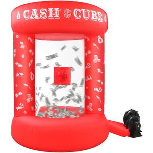 5 FT Inflatable Cash Cube Booth Inflatable Money Machine Booth Inflatable Cash Cube Machine Inflatable Money Grab Machine for Adults Game Activity Events (No Blower Included)