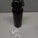 Fanhaw Daylite Series 24 oz Stainless Steel Insulated Water Bottle with Silicone Spout Lid, Double-Wall Vacuum Leakproof Metal Bottle, Anniversary Birthday Gift for Kids, Women & Men (Glossy Black)