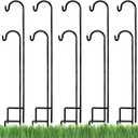 AshmanOnline Ashman Shepherds Hook 10 Pack Black, 35 Inches Tall, Made of Premium Metal for Hanging Solar Light, Bird Feeders, Mason Jars, Garden Stake and Wedding Dcor.