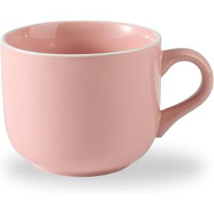 21 OZ Large Soup Mugs with Handles Microwave Safe, Oven Proof Soup Bowls, Porcelain Soup Cup for Dishwasher, Home, Office, Breakfast, Tea Parties, Dinner, Pink