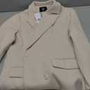 IDEALSANXUN Womens Long Wool Coat Double Breasted Trench Coat Fall Winter Clothes, Size L, Beige