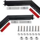 Pair Black Angled Mud Flap Hanger Bracket for Semi Truck, 30’’ Length 2-1/2” Bolt Spacing, Heavy-Duty Spring-Loaded Hangers Equipped with Reflective Strip Sticker