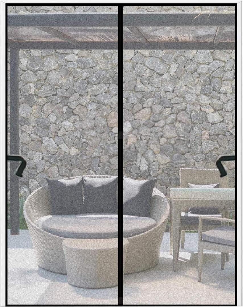 Magnetic Screen Door Fits Door Size 58"x95" Snap on Screen Door Magnets Mesh Screen Curtain Sliding Door Mosquito Door Net with Heavy Duty for Frech Door/Entry Door/Interior Door/Patio Door