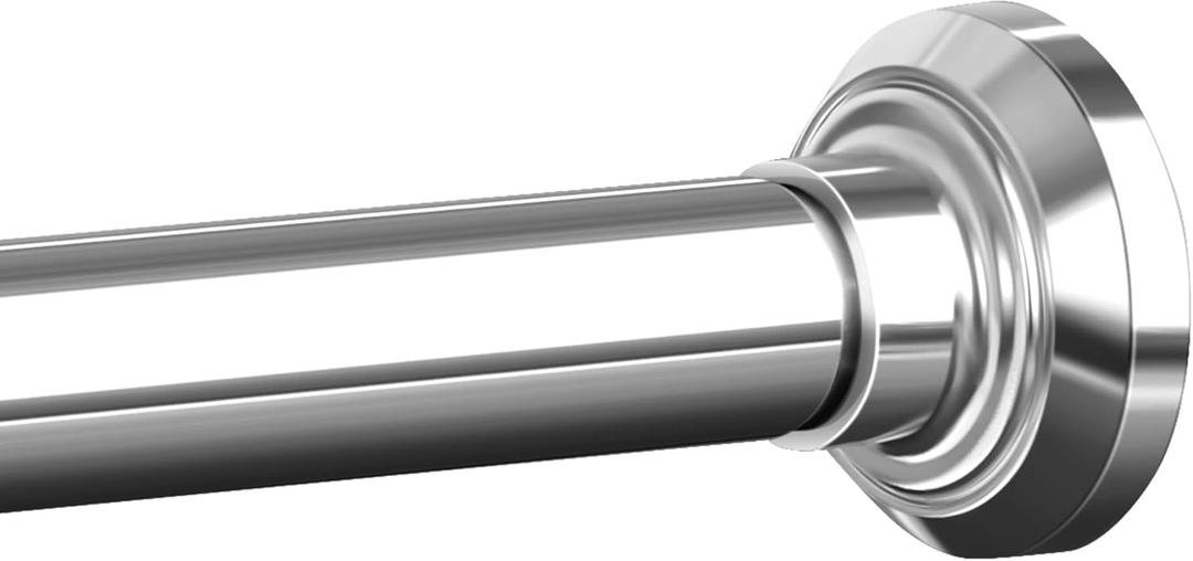 ENJOYBASICS Shower Curtain Rod 33 to 72 Inches, 1 Inch Stainless Steel Adjustable Spring Tension Rods No Drill for Bathroom, Closet, Window, Room Divider, Never Rust, Non Slip, Chrome