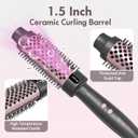 Ionic Thermal Brush, 1.5 Inch Thermal Round Brush, Heated Curling Brushes Makes Hair Smoother Get Natural Curls, 5 Temp Settings, Universal Voltage for Travel, Easy to Use, Rose Gold