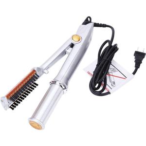 Professional Hair Straightening Hair Tools Styling Comb Iron Curling Iron Straightener&Curler Styler 2 in 1 Multi Hair Styling Tool Flat Iron with Brush for All Hair Types