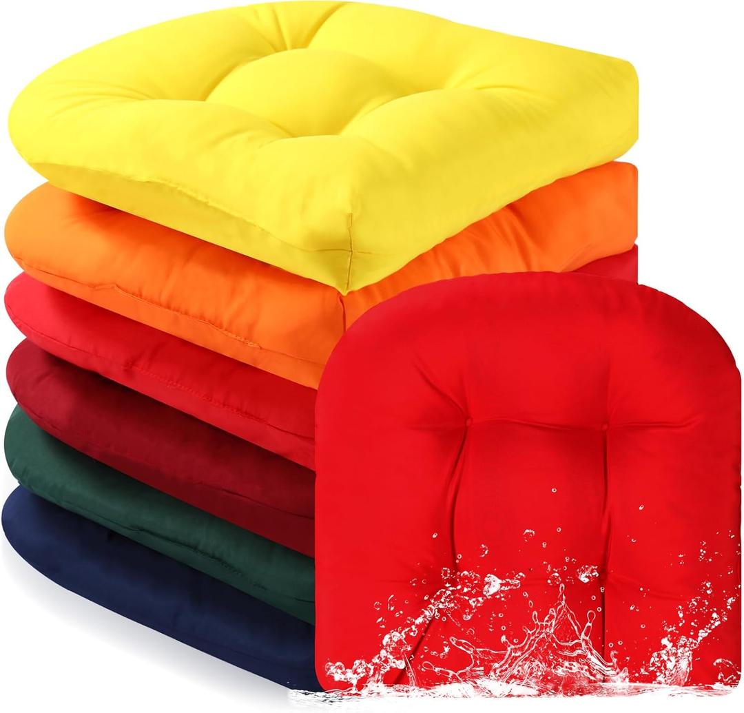Thyle Outdoor Chair Cushions Set of 6 Waterproof Sun Protection Square Tufted Overstuffed Patio Furniture Seat Cushion for Patio Furniture Dining Indoor 19" x 19" (Bright) Thyle Outdoor Chair Cushions Set of 6 Waterproof Sun Protection Square Tufted Overstuffed Patio Furniture Seat Cushion for Patio Furniture Dining Indoor 19" x 19" (Bright)