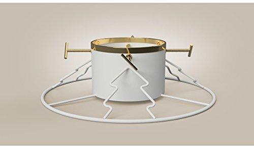 Yard Butler Santa's Helper Christmas Tree Stand - Heavy-Duty Christmas Tree Stand - Metal Stand Base for Live Christmas Tree - Durable & Weighted Christmas Tree Base - for 36' Trees - White