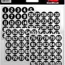 Number Stickers for Helmets White on Black (Football, Baseball, Softball, Hockey, Lacrosse, Etc.) The Original Award Decals Premium 20mil Thick Helmet Decals Made in The USA Since 1976, 1.5"
