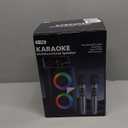 Karaoke Machine for Adults Kids, Portable Bluetooth Speaker with 2 Wireless Microphones, TWS Mode & LED Light, 10H Battery PA System Stage Monitors,Perfect for Home Party Outdoor Birthday Gifts(Black)