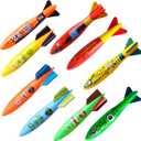 Dive Rings Pool Toys Adults, 9 Pcs Diving Pool Toy for Kids Ages 4-8, Shark Torpedo Dive Set, Octopus Toddler Water Fun Toys, Summer Essentials Underwater Swimming Throwing Gifts for Boys & Girls (Multicolor)