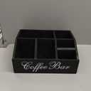Coffee Station Organizer Pods Holder for Counter, Farmhouse Wood Coffee Bar Accessories and Tea Condiment Basket Storage Organizer Decor