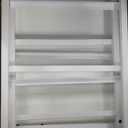 Furnulem Tall Night Stand, 52.1 Inch LED Nightstand with Charging Station and USB Ports, 4 PVC Fabric Drawers and 4 Tier Storage Shelf, Bedside Table for Bedroom, Dorm, Office (White)