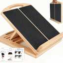 Slant Board for Calf Stretching, Adjustable Wooden Incline Board with Anti Slip Barrier, 300LB Capacity Portable Calf Stretcher for Physical Therapy, Squats, Ankle & Heel Support at Home/Gym