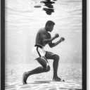 2 x Poster Master Underwater Training Print - Ali Poster - Boxing Art - Black and White Photo Wall - Professional Boxer Illustration - Gym or Living Room Decor - 8x10 UNFRAMED Wall Decor