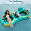 Jasonwell Inflatable River Tube Float - 2 Person Heavy Duty River Float Pool Floats with Removable Cooler Lake Water Tubes for Floating River Raft Lounge Floatie with 2 Cup Holders for Adults (Green)
