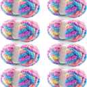 8 Pack Chunky Chenille Blanket Yarn for Hand Knitting and Crocheting - Jumbo Fluffy Super Bulky Yarn 28.4 Yds 7.7 Oz Each Skein (Macaroon)