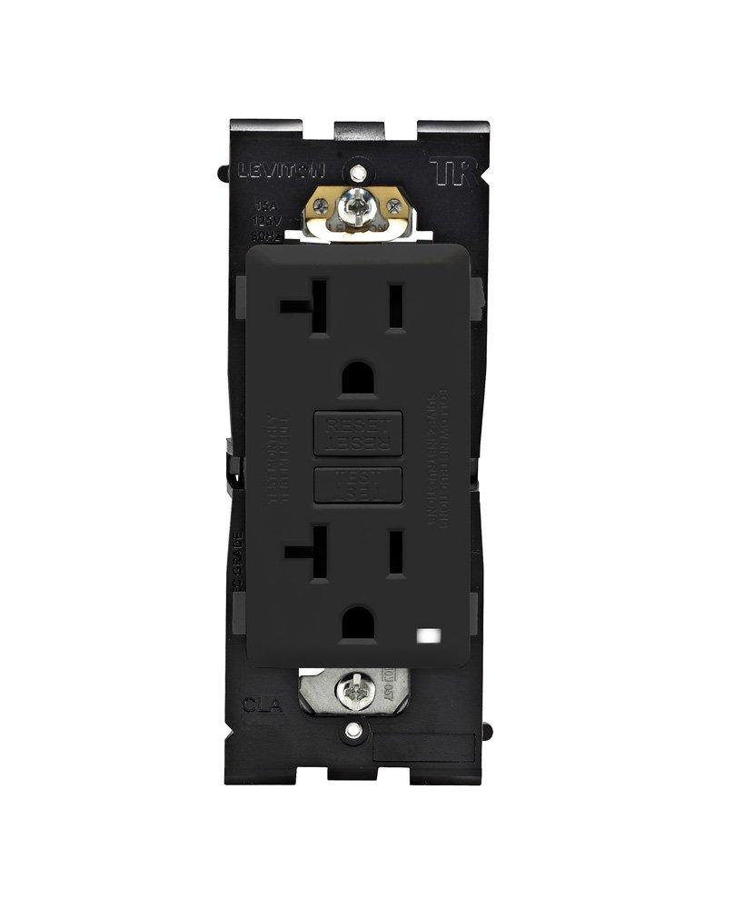 Leviton RGF20-OB Renu Self-Test Tamper-Resistant GFCI Outlet, 20-Amp, Onyx Black