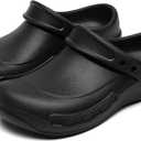 FULORIS Men's Professional Slip Resistant Clog Oil Resistant Waterproof Non Slip Chef Nurse Shoes for Men Kitchen Shoe Black (10)