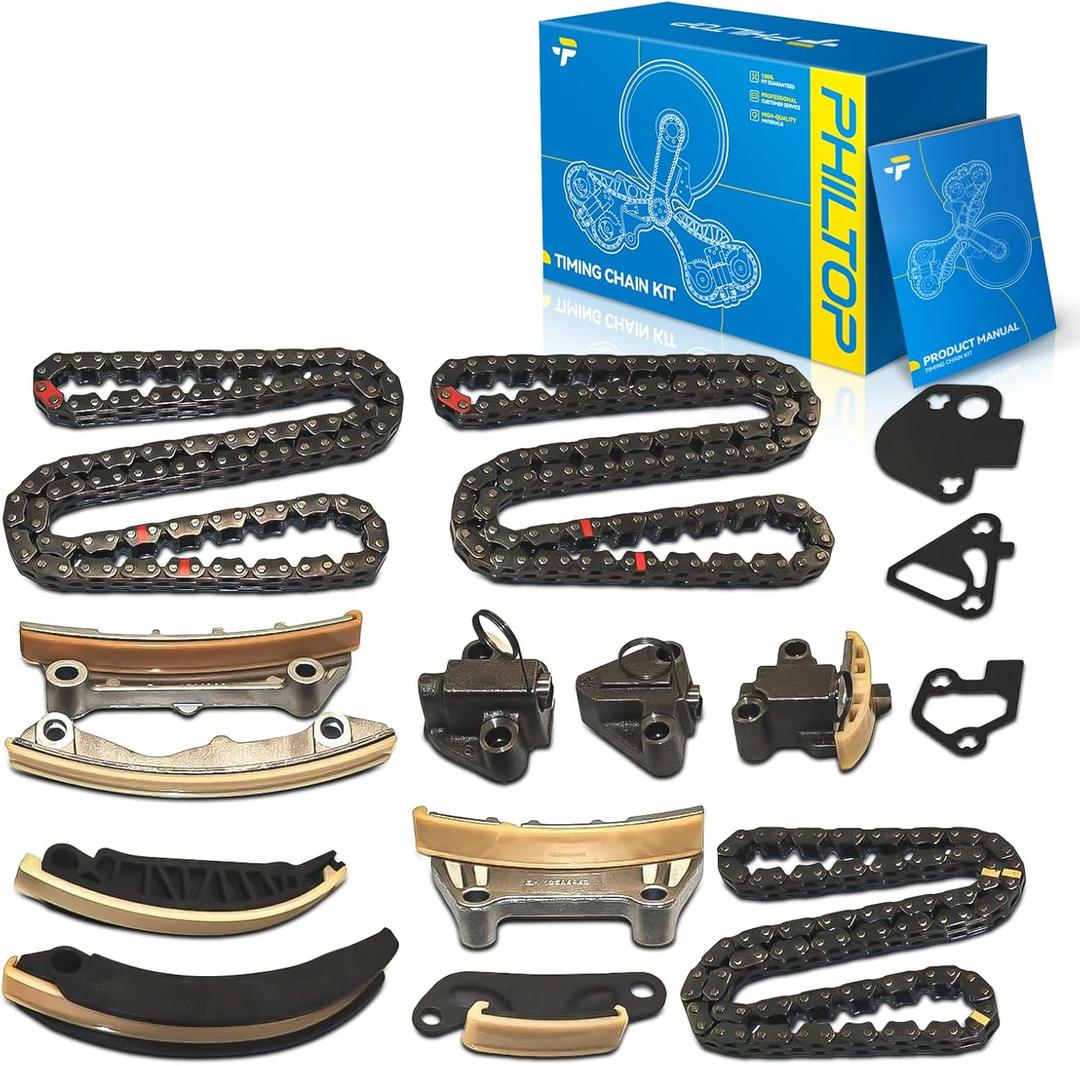 PHILTOP Timing Chain Kit 3.6L 3.0L, Compatible with Chevy Traverse 2009-2022, Buick Enclave 2008-2021, GMC Acadia 2007-2016, Cadillac SRX/CTS 2007-2019, Malibu 2008-2012 (OE# 9-0753SX)
