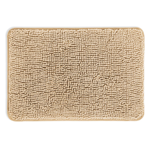 Ivory Cream Bathroom Rugs  Absorbent and Washable Bath Mat, Non-Slip, Thick Soft Chenille Bath Rugs for Bathroom Floor, Shower, Sink - 17" x 24"