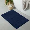 LuxUrux Bath Mat-Extra-Soft Plush Bath Shower Bathroom Rug,1'' Chenille Microfiber Material, Super Absorbent Shaggy Bath Rug. Machine Wash & Dry, Navy. (36'' x 24'')