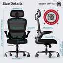 TRALT Office Chair Ergonomic Desk Chair, 330 LBS Home Mesh Office Desk Chairs with Wheels, Comfortable Gaming Chairs (Black)