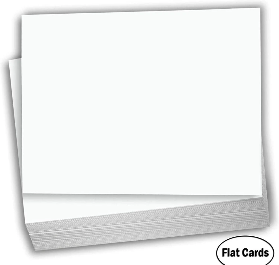 Hamilco White Cardstock Thick Paper  Flat 4.5" X 6.25" A6 Blank Index Flash Note & Post Cards  80 lb Card Stock for Printer  100 Pack (Bright)