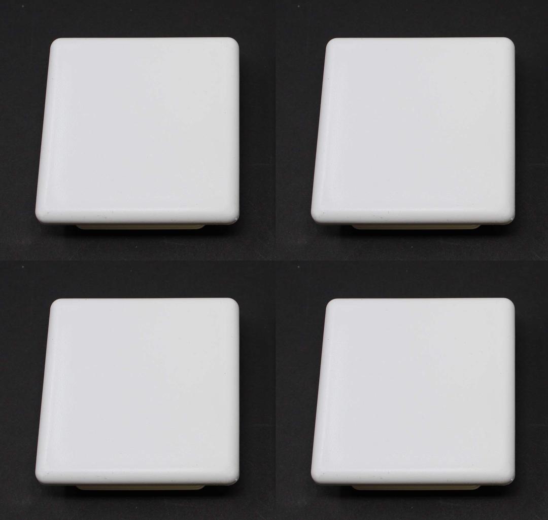 Plastic 4x4 inch White Square Tubing Cap, Finishing Plug, Pipe Tubing End Cap, Durable Chair Glide Universal (4)