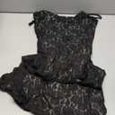 Women's Lace Maxi Dress Spaghetti Strap Slim Fit Sleeveless Gown with Lace Bust for Evening & Party (Black, S)