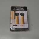 Rae Dunn Salt and Pepper Grinder Set of 2 - Bamboo Sea Salt Pepper Grinder - Classy Salt and Pepper Shakers - Pepper Mill & Salt Mill, Black