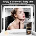 TRAHOME 36"x24" LED Bathroom Vanity Mirror with Lights, Front and Backlit Wall Mirror, Anti Fog, Dimmable 3 Color Lighting, Memory Function, Shatterproof Glass, Plug in or Hardwired