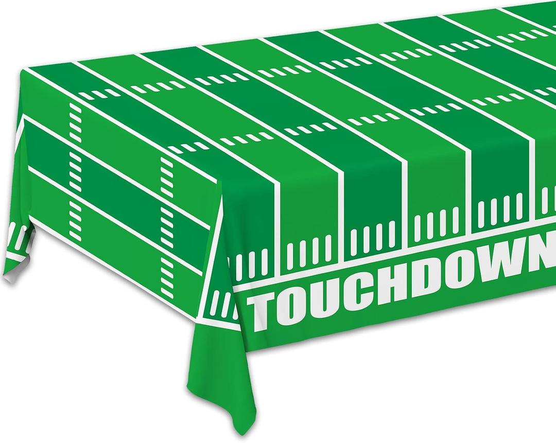 Gatherfun Football Theme Party Disposable Tablecloth Plastic Touchdown Table Cover for Birthday Football Party Games Decoration 54 X 108Inch 3 Pack