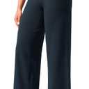 CRZ YOGA Butterlift Wide Leg Pants Pockets 31" - High Waisted Yoga Lounge Buttery Soft Comfy Casual Womens True Navy Large