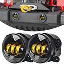 Samman 4 Inch LED Fog Lights 30W Yellow Amber Front Bumper Replacements Fog Lamps Compatible with Jeep Wrangler 2007-2018 Jeep Wrangler JK Unlimited JK …, Yellow