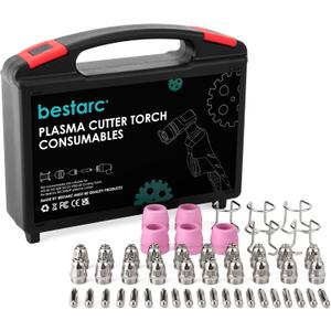 AG60P Plasma Cutter Torch Consumables, 50Pcs Cutting Torch Tip Nozzles Kit with Box, For AG60 WSD60 AG60P and BTC500DP