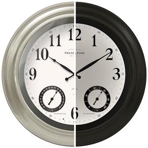 24 inch Large Illuminated Waterproof Outdoor Clock
Weatherproof Modern Farmhouse Wall Clock with Auto Light Sensor, Thermometer & Hygrometer for Patio, Pool, Garden, Home Decor