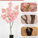 Cherry Blossom Tree Bedroom Cherry Blossom Plant in Pot, Pink Fake Tree with Realistic Leaves and Trunk, Decorative Artificial Potted for Hotel Wedding Festival Party(0.9m/3ft)