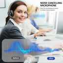 EKVANBEL Bluetooth Headset V5.2, Wireless Headphones with Noise Cancelling Microphone, On Ear Wireless Headset for Cell Phones, Laptop Computer