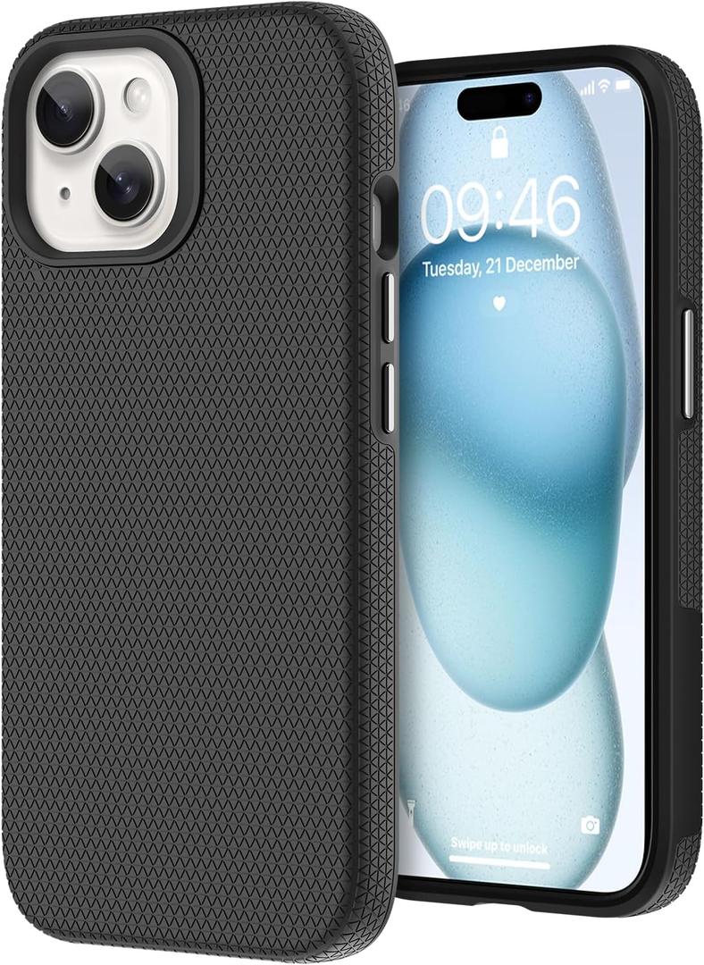 Phone Case Compatible with iPhone 15, Compatible with MagSafele, Has Undergone High-Drop Test, Anti-Drop and Anti-Collision Protection. Black